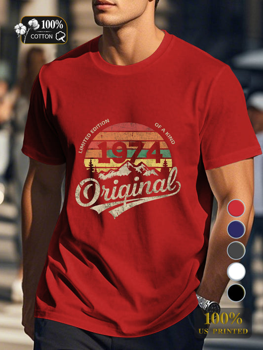 Vintage logo design Men's pure cotton Tshirt Comfort Fit