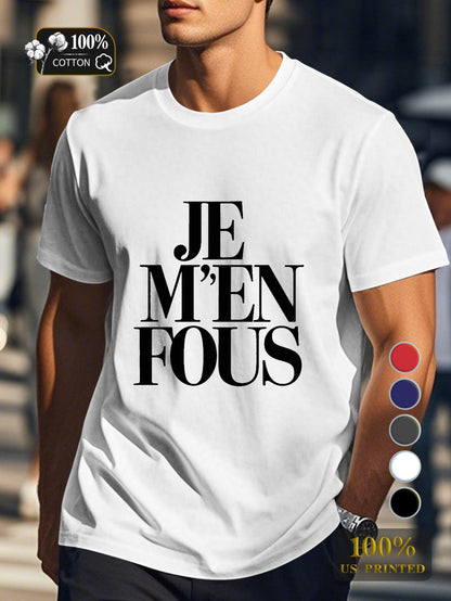 I don t care bold typography Men's pure cotton Tshirt Comfort Fit