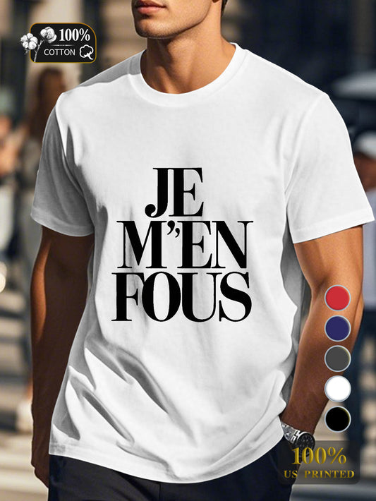 I don t care bold typography Men's pure cotton Tshirt Comfort Fit