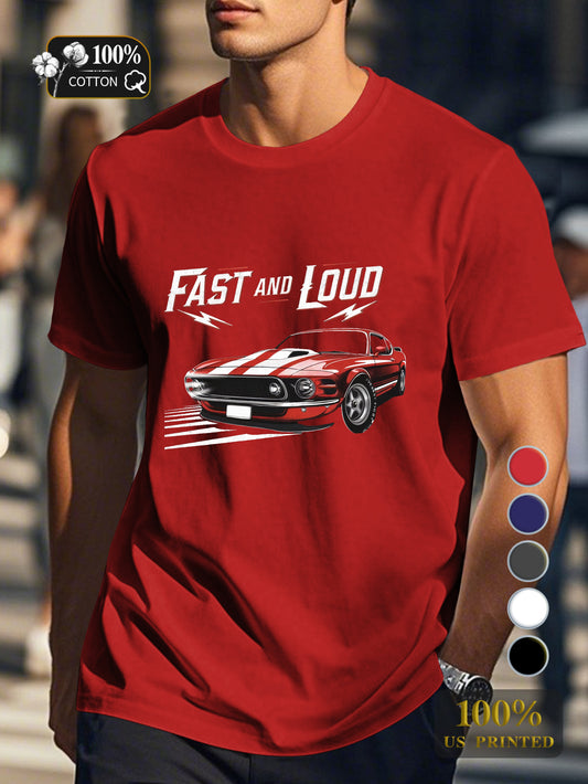 FAST AND LOUD Men's pure cotton Tshirt Comfort Fit