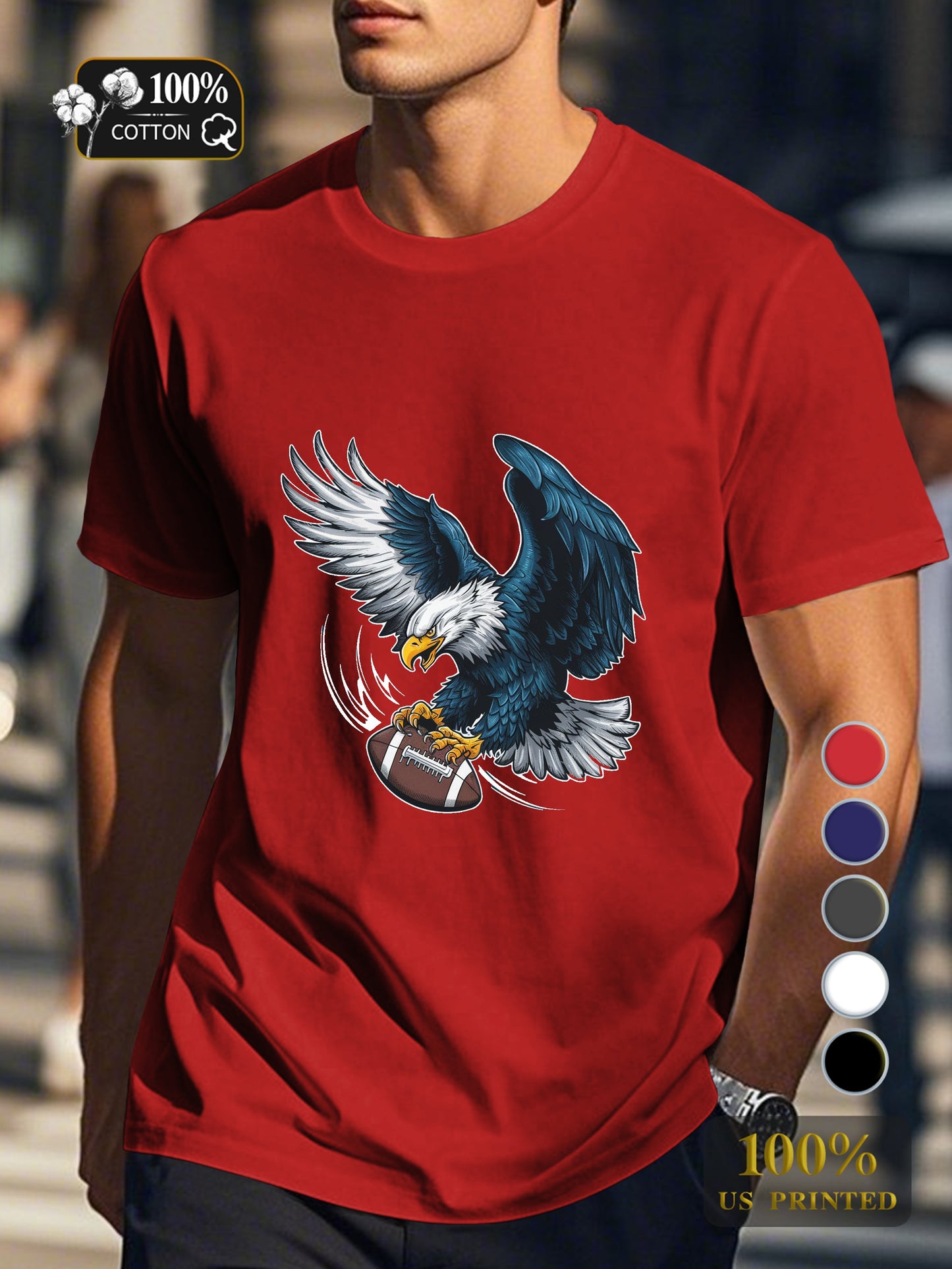 majestic eagle in mid flight Men's pure cotton Tshirt Comfort Fit