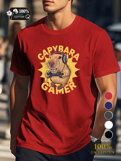 CAPYBARA GAMER Men's pure cotton Tshirt Comfort Fit