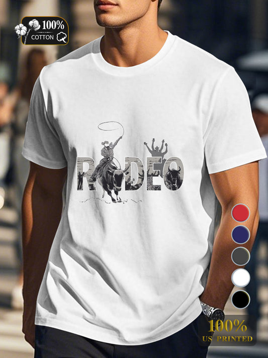 RODEO with detailed scenes Men's pure cotton Tshirt Comfort Fit