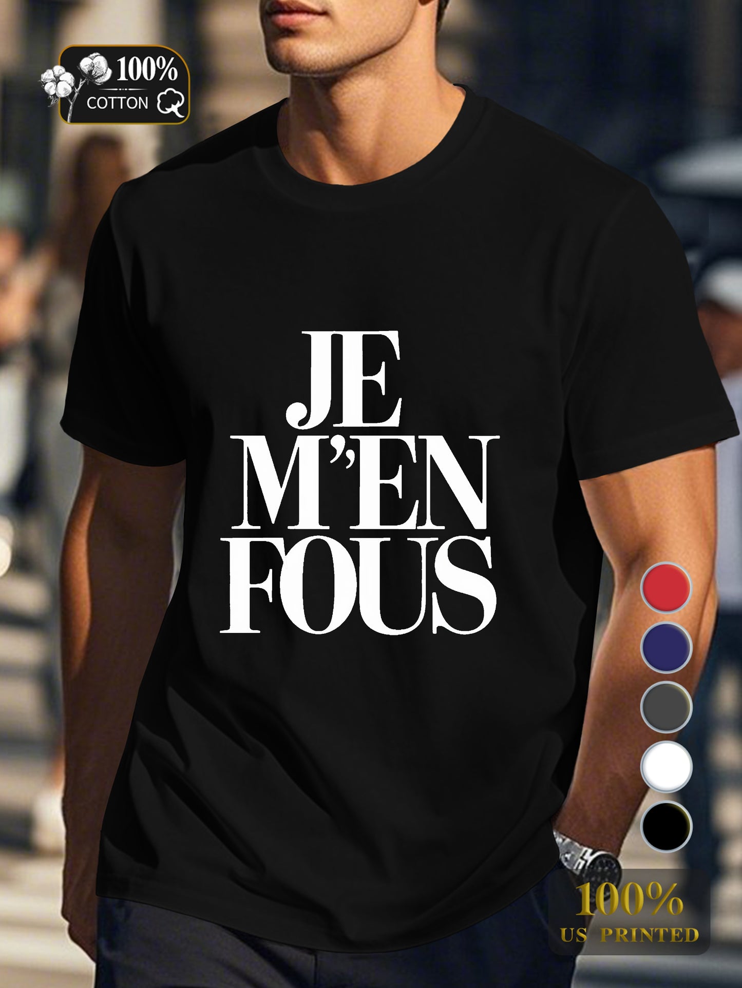 I don t care bold typography Men's pure cotton Tshirt Comfort Fit
