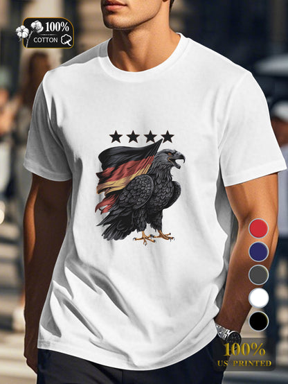 eagle with German flag Men's pure cotton Tshirt Comfort Fit