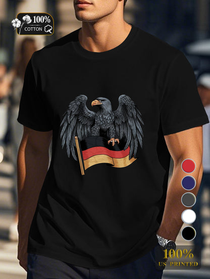 eagle with German flag Men's pure cotton Tshirt Comfort Fit
