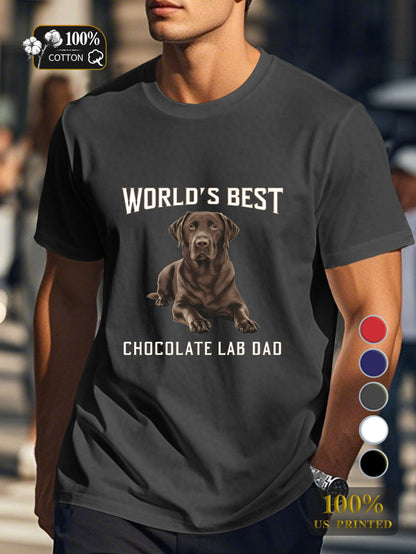 WORLD S BEST chocolate Labrador Retriever Men's pure cotton Tshirt Comfort Fit