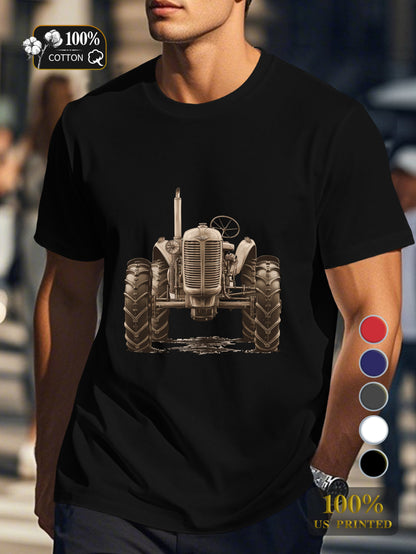 nostalgic vintage tractor Men's pure cotton Tshirt Comfort Fit