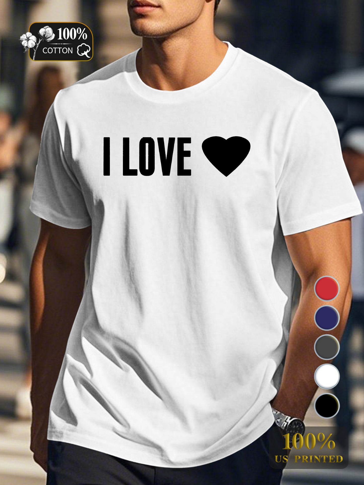 I LOVE Men's pure cotton Tshirt Comfort Fit