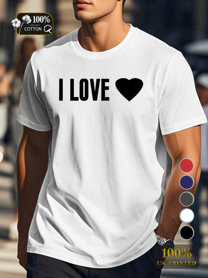 I LOVE Men's pure cotton Tshirt Comfort Fit