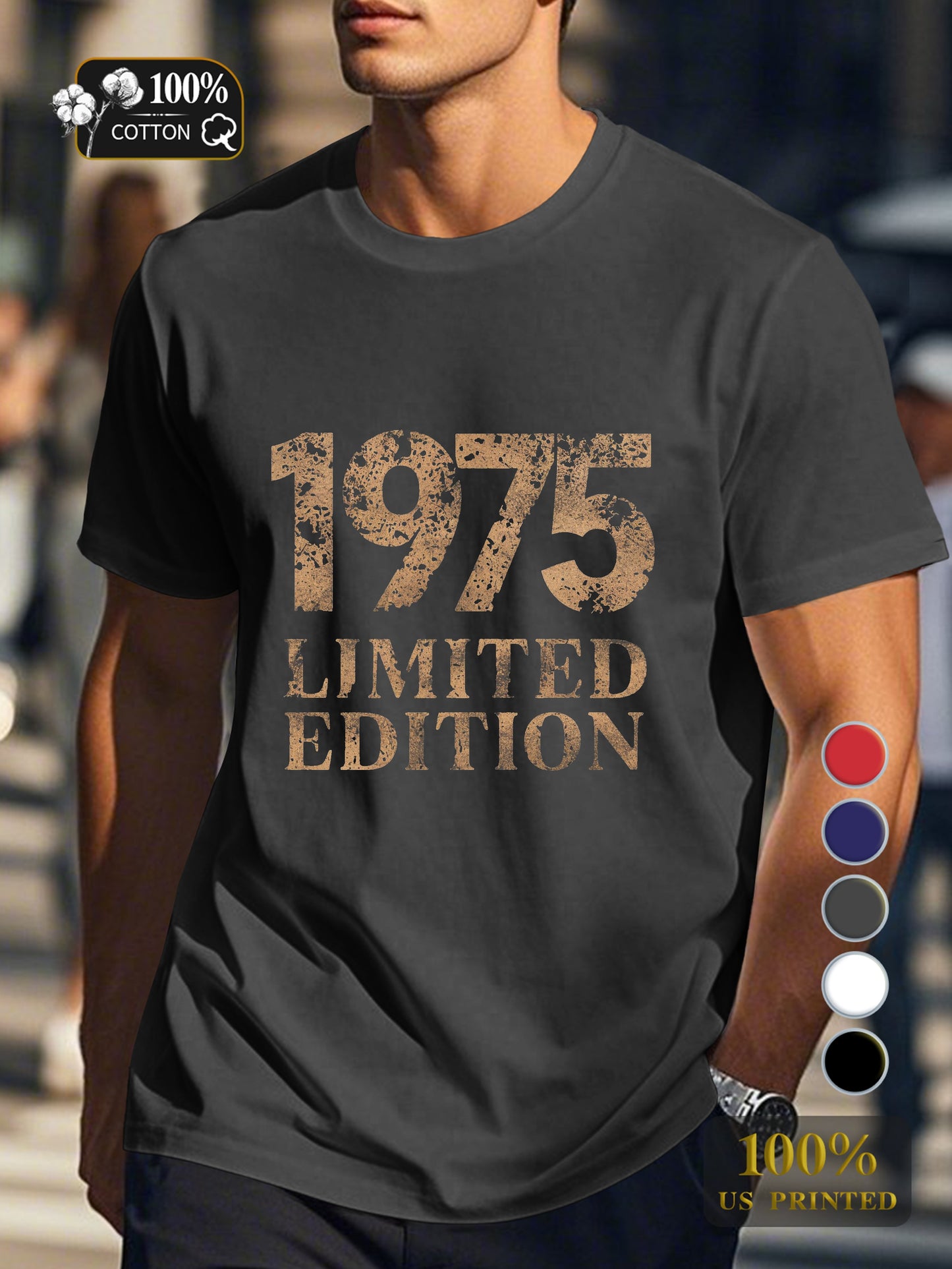 1975 Men's pure cotton Tshirt Comfort Fit