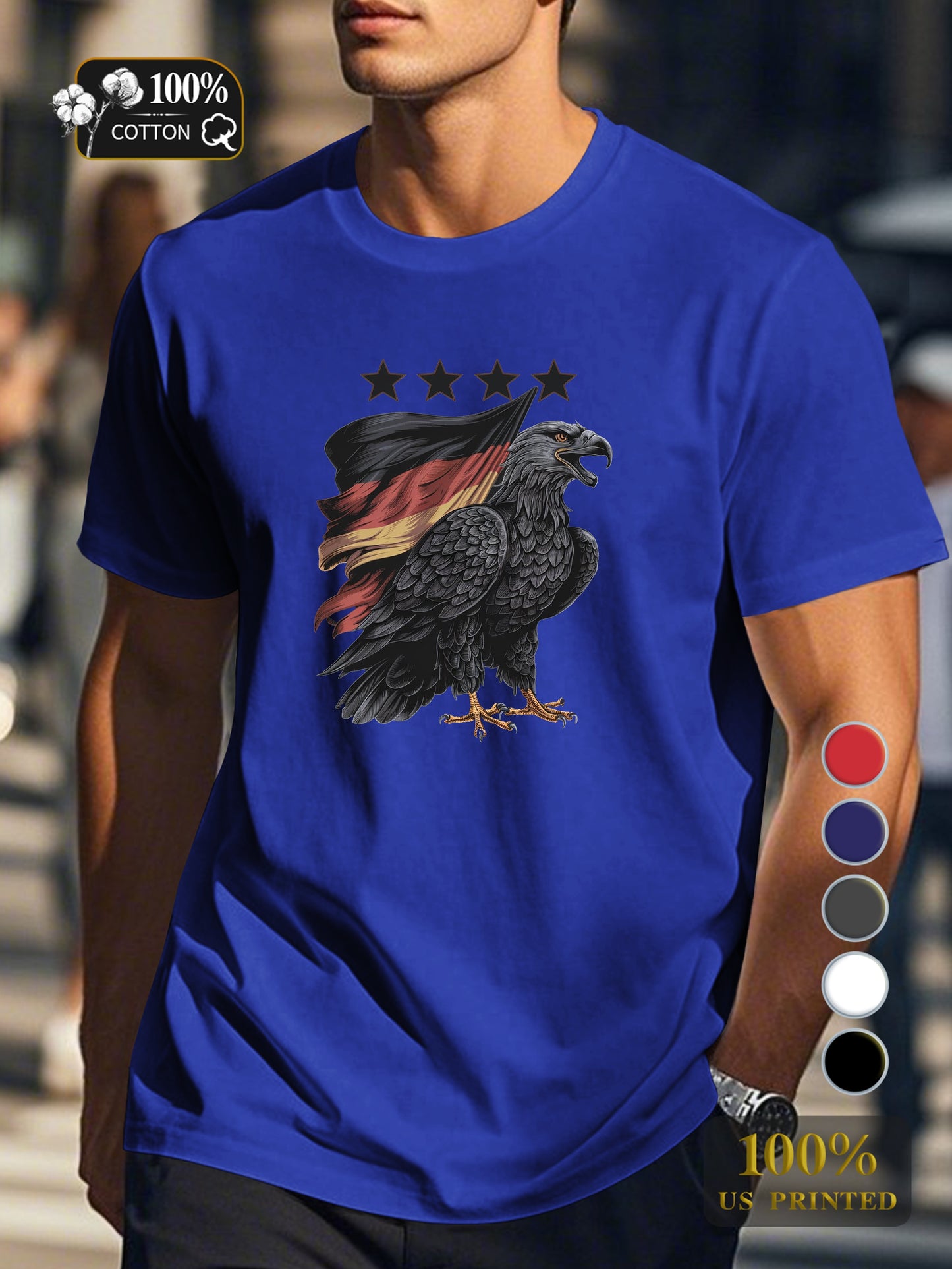eagle with German flag Men's pure cotton Tshirt Comfort Fit