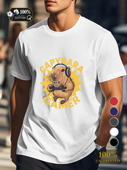 CAPYBARA GAMER Men's pure cotton Tshirt Comfort Fit