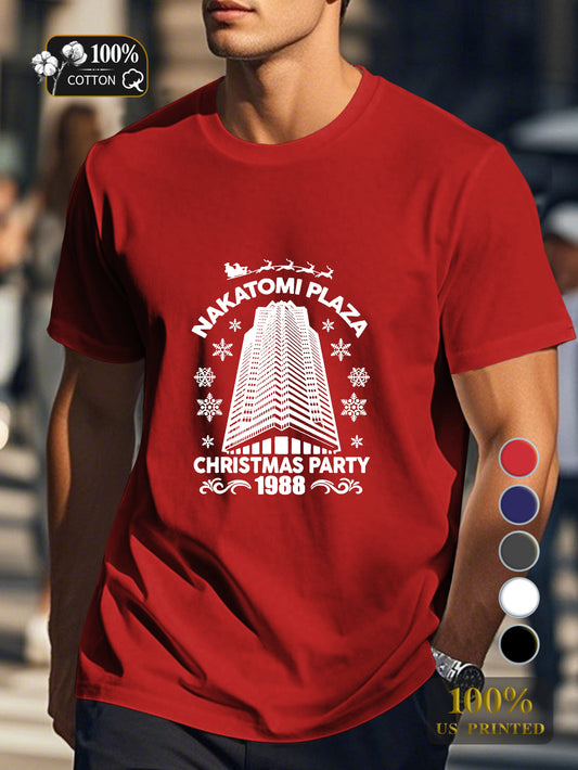 nakatomi plaza Men's pure cotton Tshirt Comfort Fit