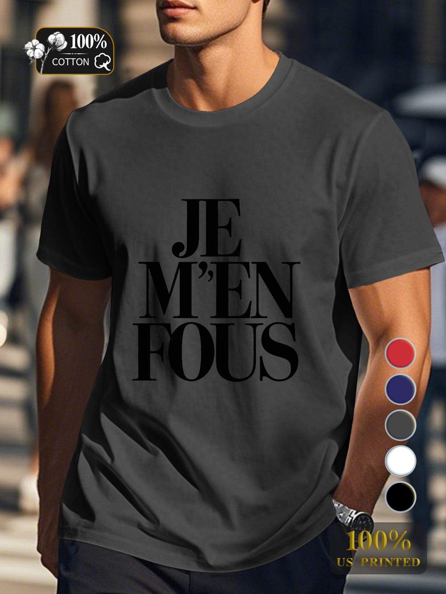 I don t care bold typography Men's pure cotton Tshirt Comfort Fit