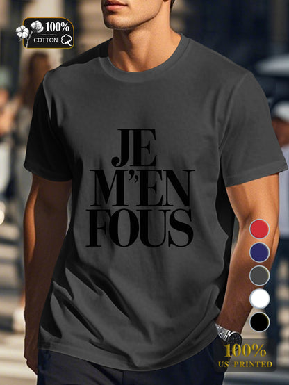 I don t care bold typography Men's pure cotton Tshirt Comfort Fit