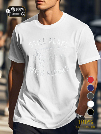 STILL PLAYS WITH BLOCKS Men's pure cotton Tshirt Comfort Fit