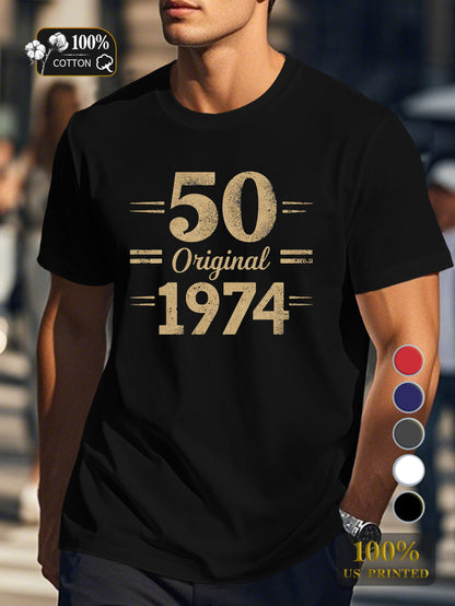50 Original 1974 Men's pure cotton Tshirt Comfort Fit