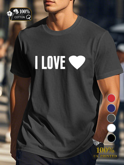 I LOVE Men's pure cotton Tshirt Comfort Fit