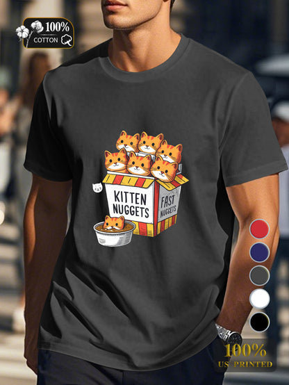Kitten Nuggets illustration Men's pure cotton Tshirt Comfort Fit