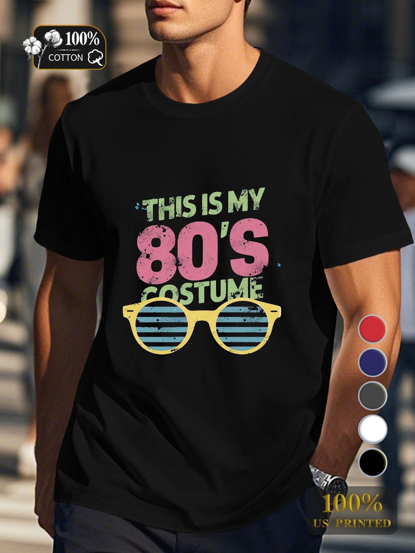 80 S costume design Men's pure cotton Tshirt Comfort Fit