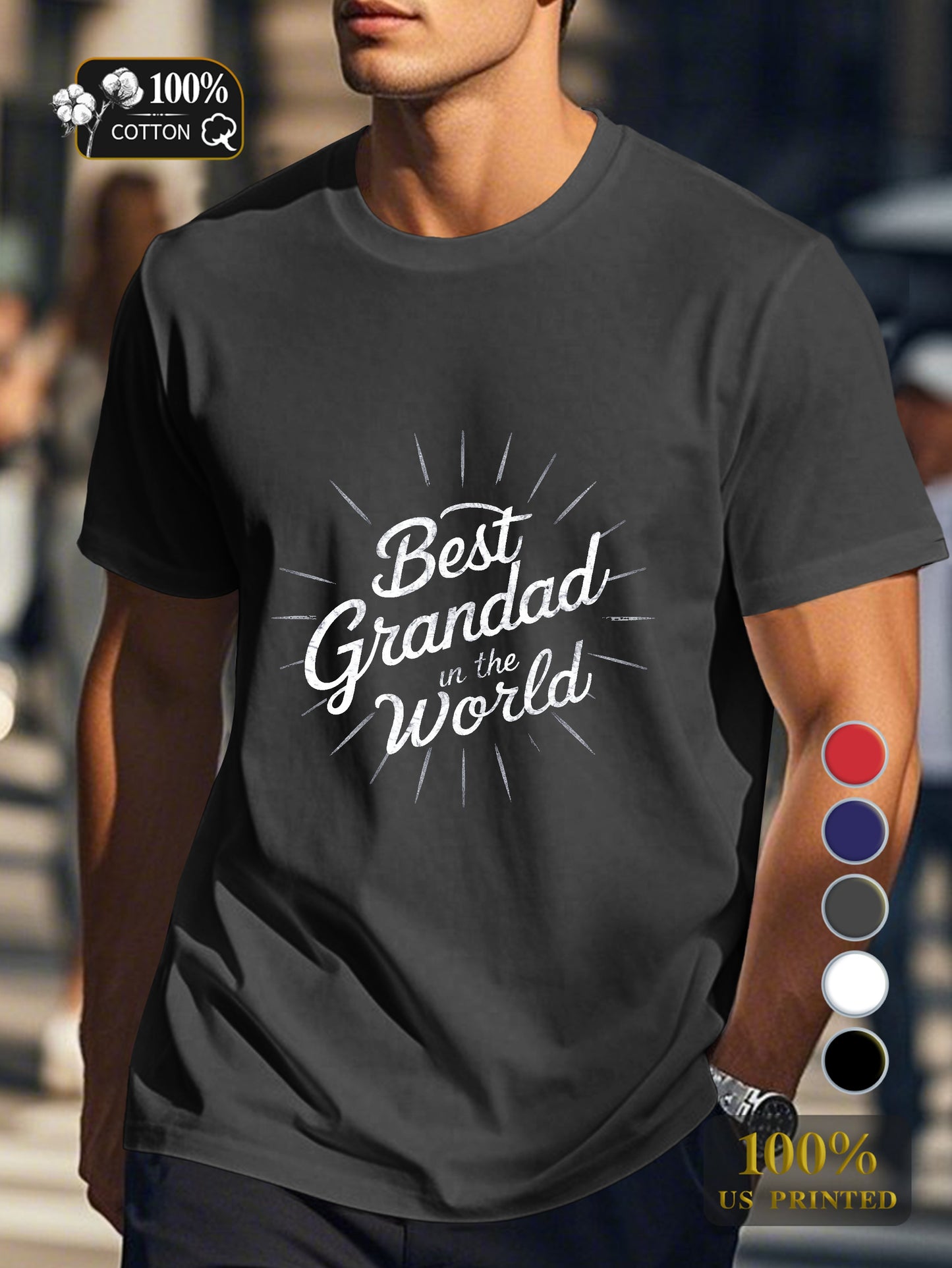 Best Grandad in the World Men's pure cotton Tshirt Comfort Fit