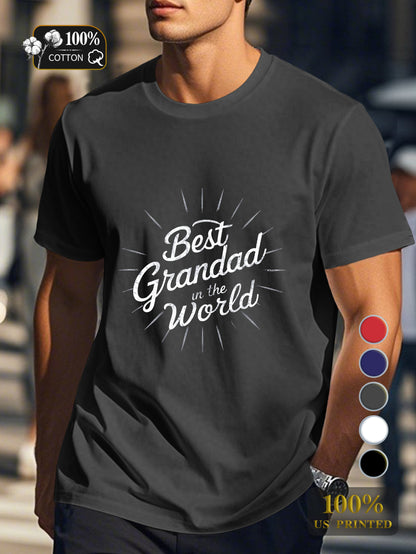 Best Grandad in the World Men's pure cotton Tshirt Comfort Fit