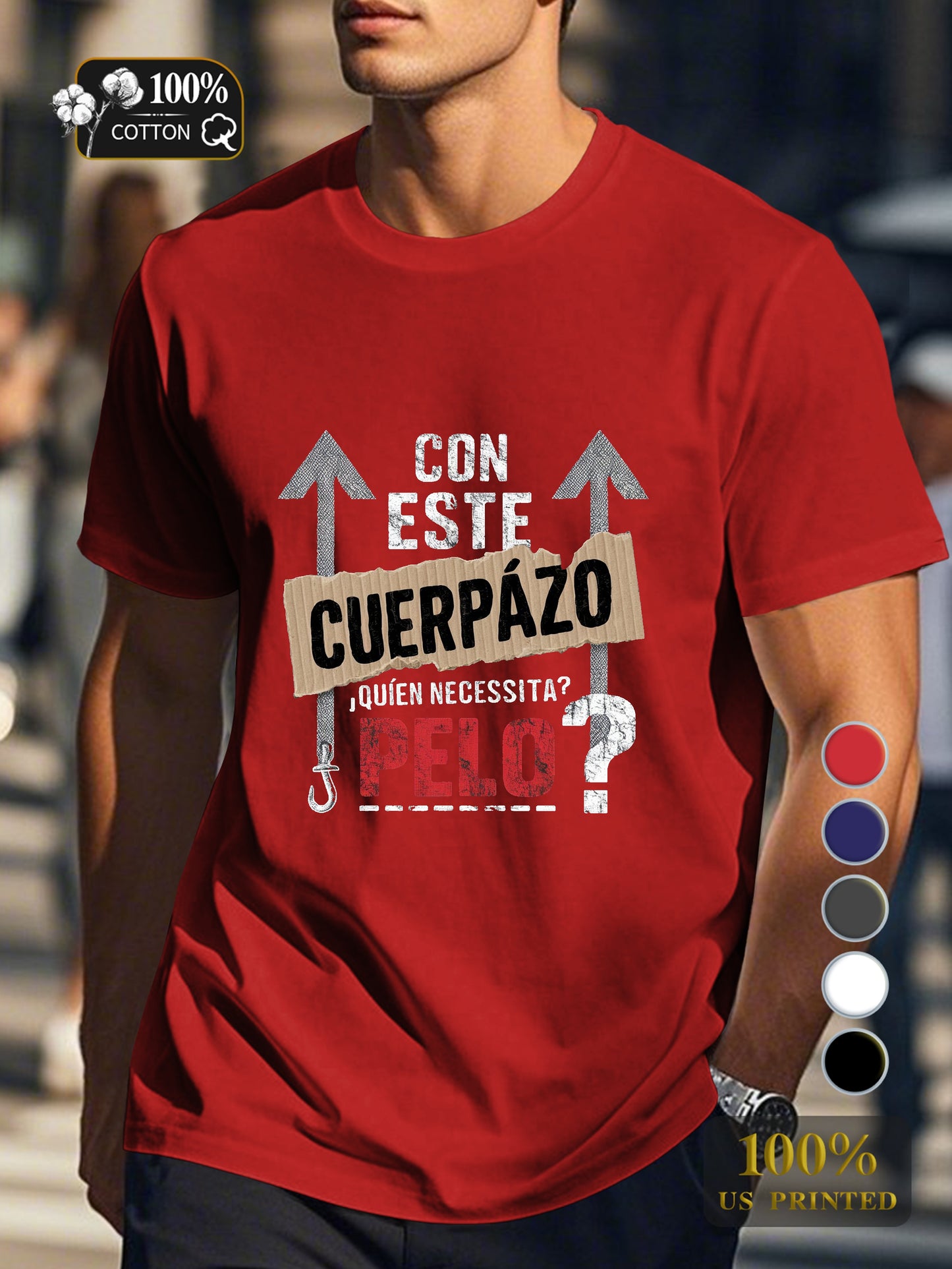 Spanish humorous illustration Men's pure cotton Tshirt Comfort Fit