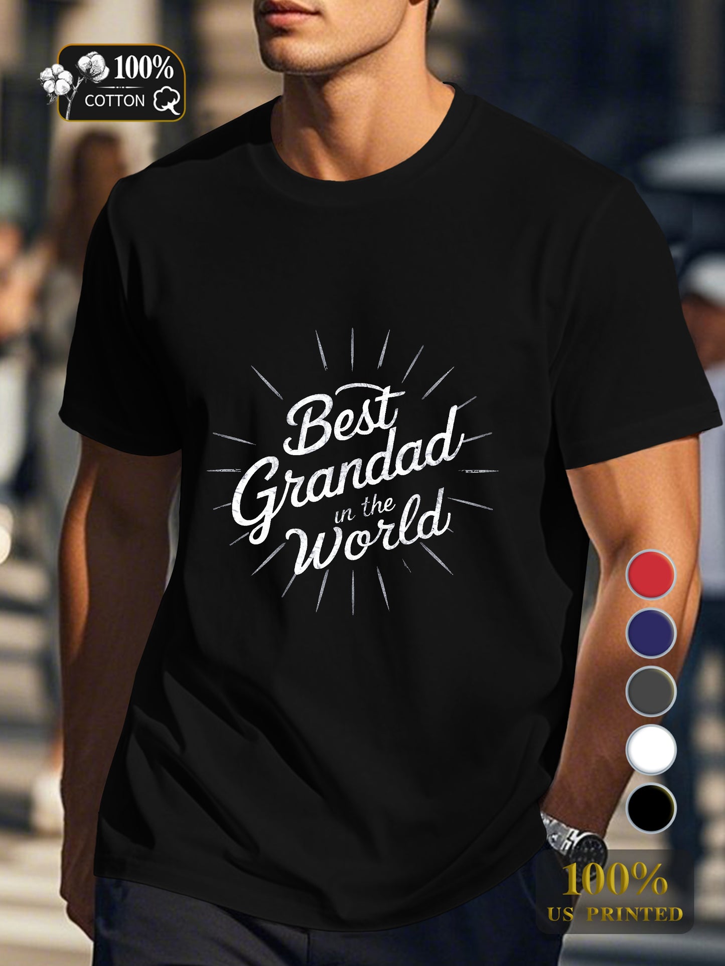 Best Grandad in the World Men's pure cotton Tshirt Comfort Fit