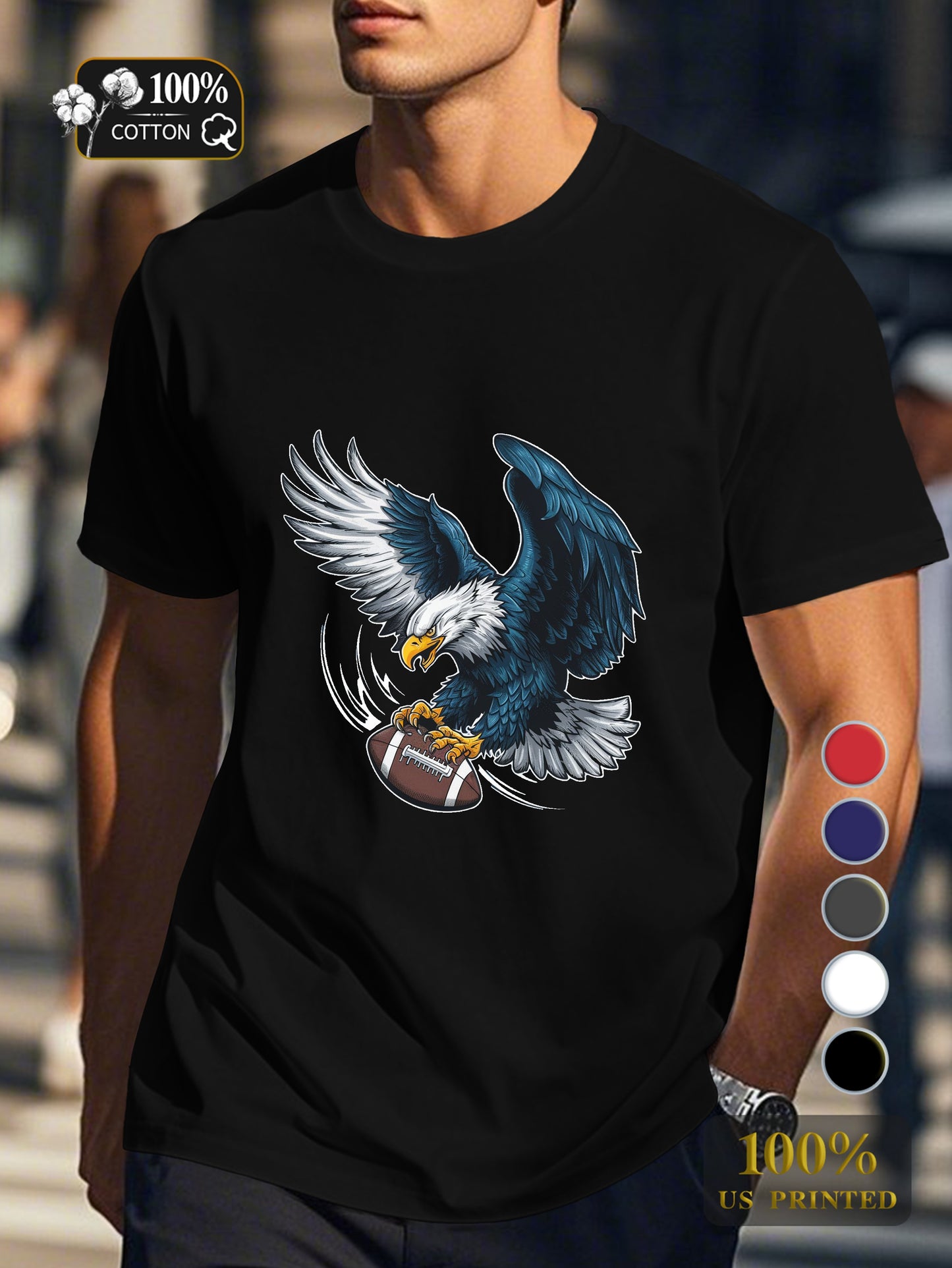 majestic eagle in mid flight Men's pure cotton Tshirt Comfort Fit