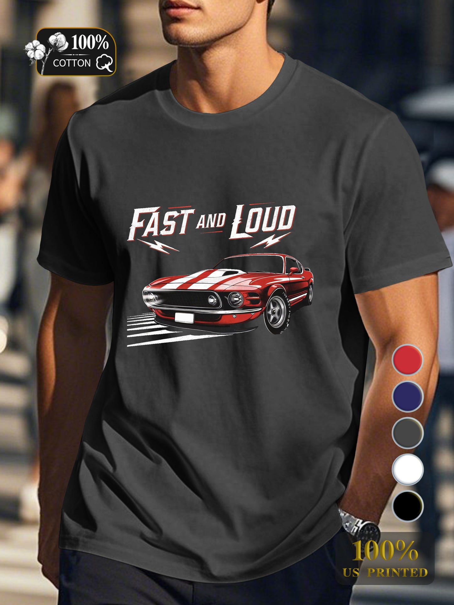 FAST AND LOUD Men's pure cotton Tshirt Comfort Fit
