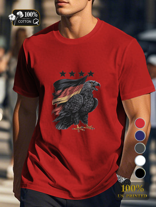 eagle with German flag Men's pure cotton Tshirt Comfort Fit