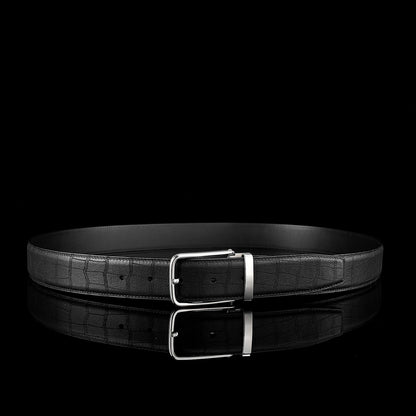BELTLEY Black Authentic Deerskin Leather  Belt-Unisex 1.38"