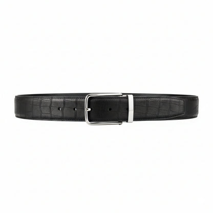 BELTLEY Black Authentic Deerskin Leather  Belt-Unisex 1.38"