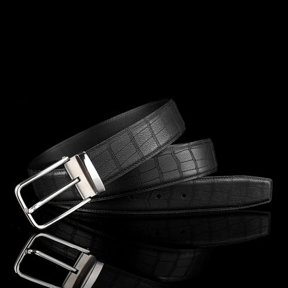 BELTLEY Black Authentic Deerskin Leather  Belt-Unisex 1.38"