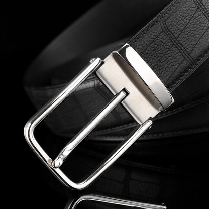 BELTLEY Black Authentic Deerskin Leather  Belt-Unisex 1.38"