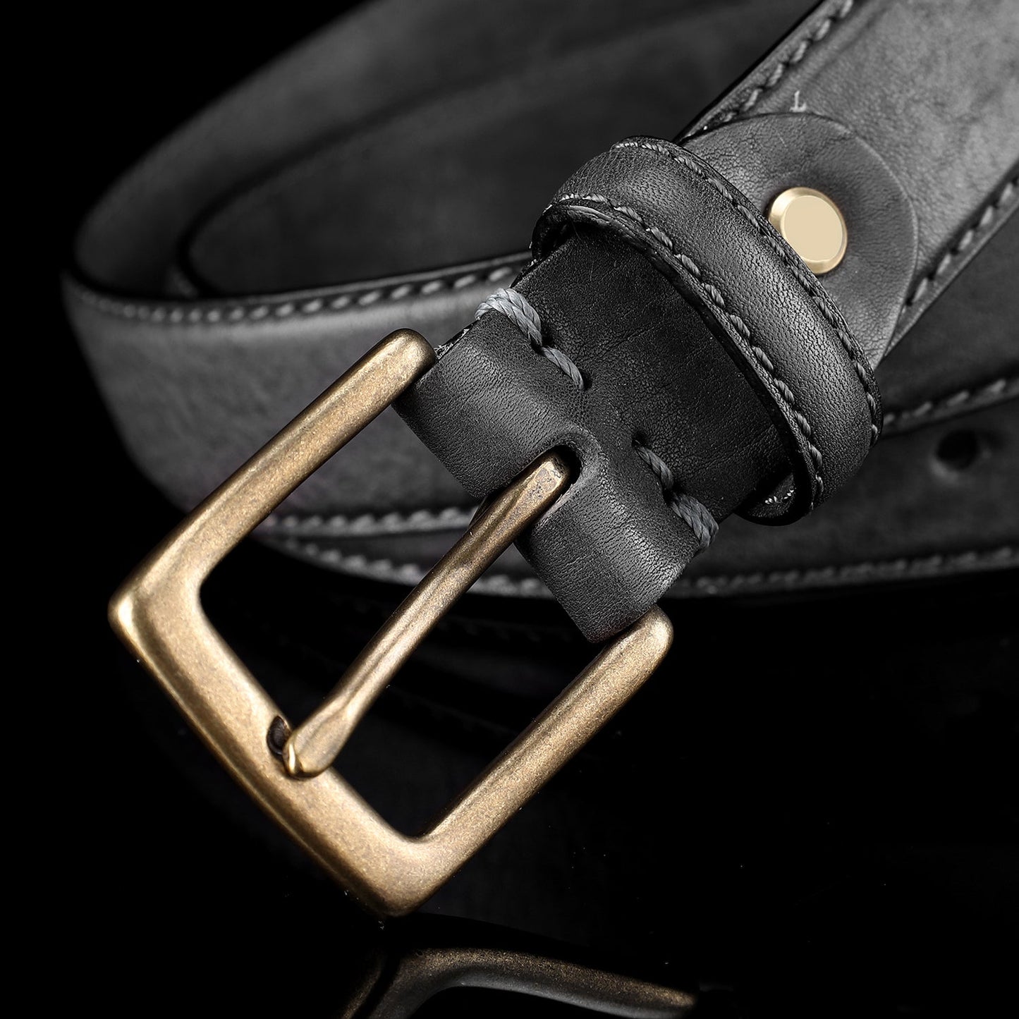 BELTLEY Women's Skinny Black Leather Belt | 28mm Width