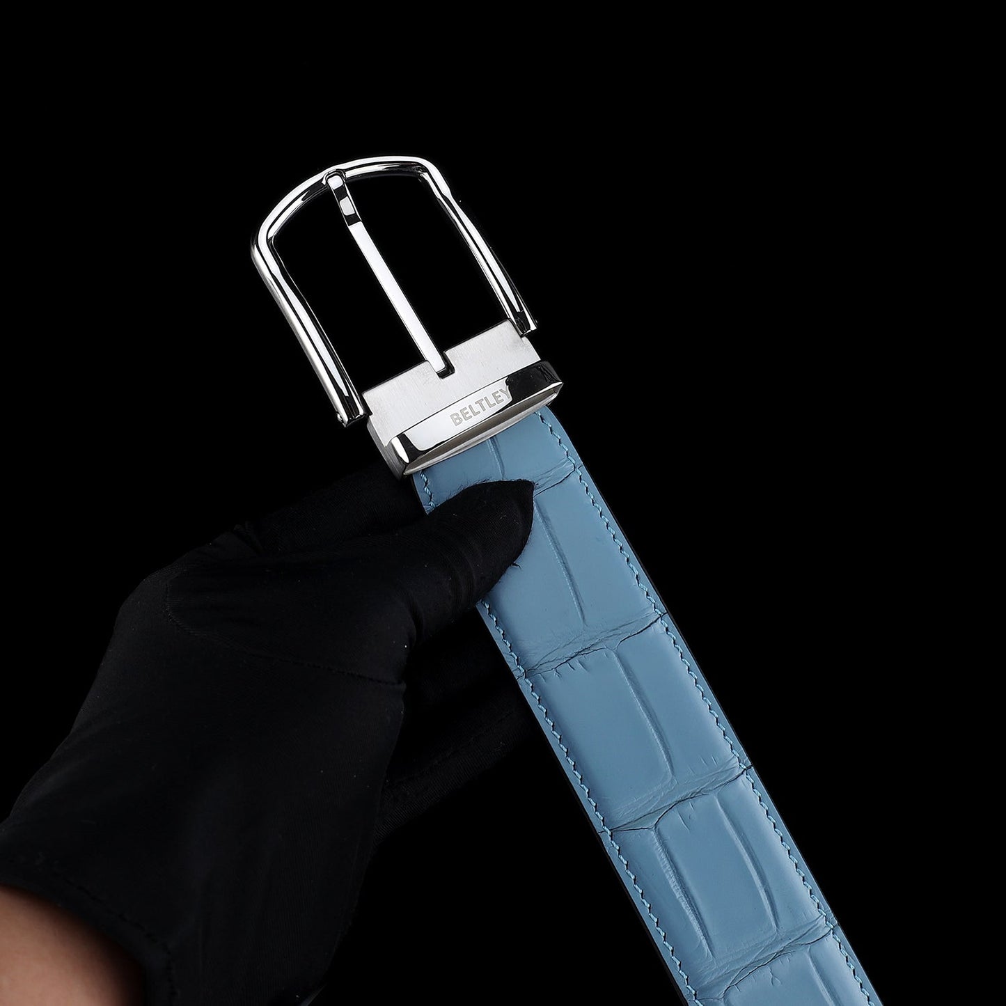 BELTLEY Men's Real Nile Crocodile Skin Belt | Matte Finish | 1.5" Wide