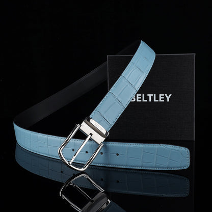 BELTLEY Men's Real Nile Crocodile Skin Belt | Matte Finish | 1.5" Wide