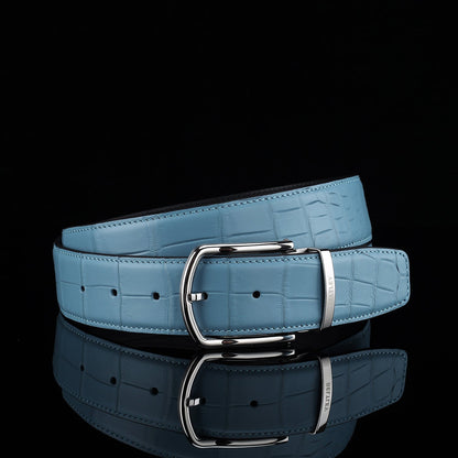 BELTLEY Men's Real Nile Crocodile Skin Belt | Matte Finish | 1.5" Wide
