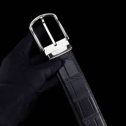 BELTLEY Men's Real Nile Crocodile Skin Belt | Matte Finish | 1.5" Wide