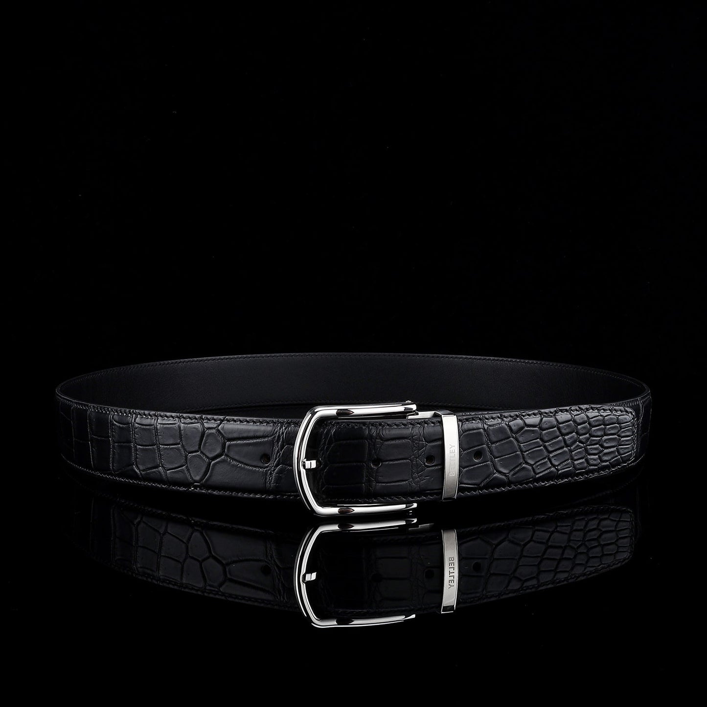 BELTLEY Men's Real Nile Crocodile Skin Belt | Matte Finish | 1.5" Wide