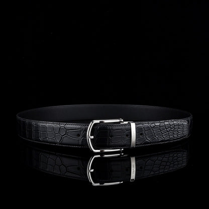 BELTLEY Men's Real Nile Crocodile Skin Belt | Matte Finish | 1.5" Wide