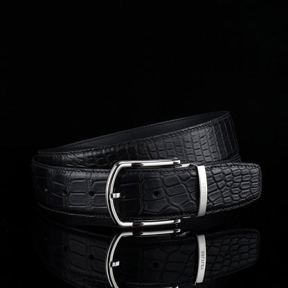 BELTLEY Men's Real Nile Crocodile Skin Belt | Matte Finish | 1.5" Wide