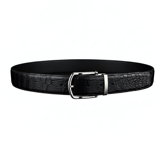 BELTLEY Men's Real Nile Crocodile Skin Belt | Matte Finish | 1.5" Wide
