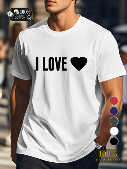 I LOVE Men's pure cotton Tshirt Comfort Fit