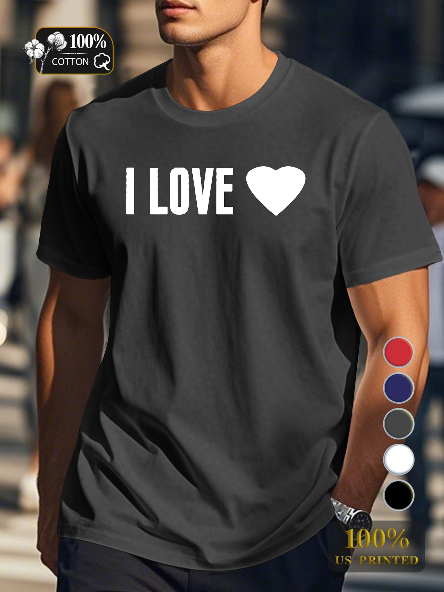 I LOVE Men's pure cotton Tshirt Comfort Fit