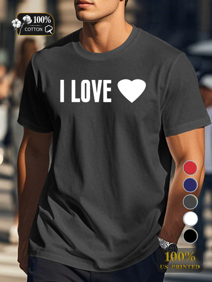 I LOVE Men's pure cotton Tshirt Comfort Fit