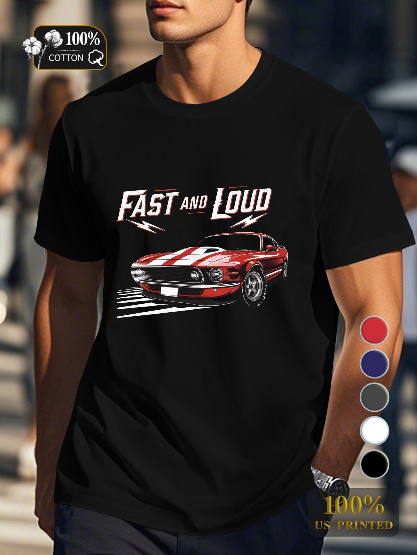 FAST AND LOUD Men's pure cotton Tshirt Comfort Fit
