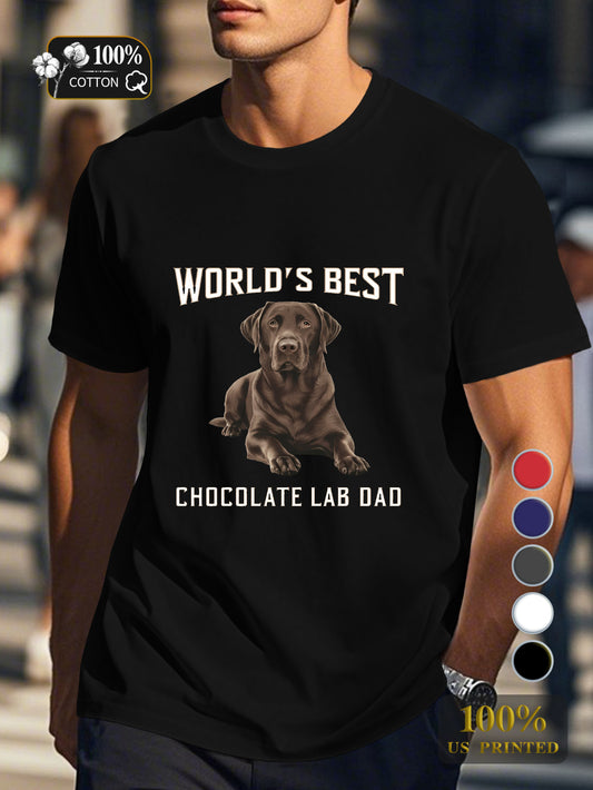 WORLD S BEST chocolate Labrador Retriever Men's pure cotton Tshirt Comfort Fit